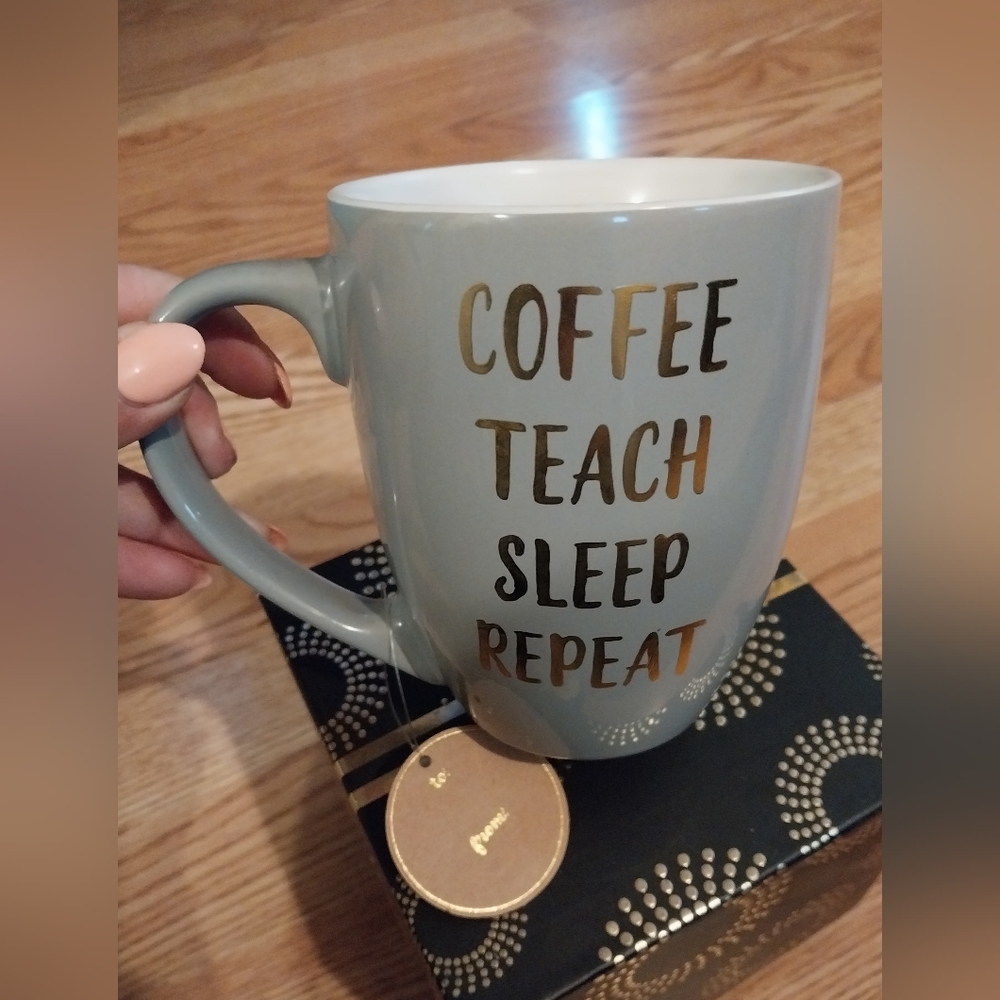 'Coffee Teach Sleep Repeat' mug